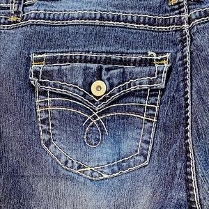 2 for $25 - Penningtons RAMIE (grass linen) fabric Blue Denim Jeans, 14 Plus